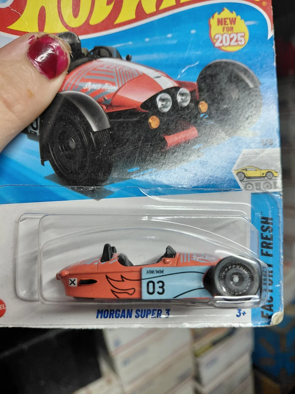 Hot Wheels Morgan Super 3 is a 1:64 scale die-cast model